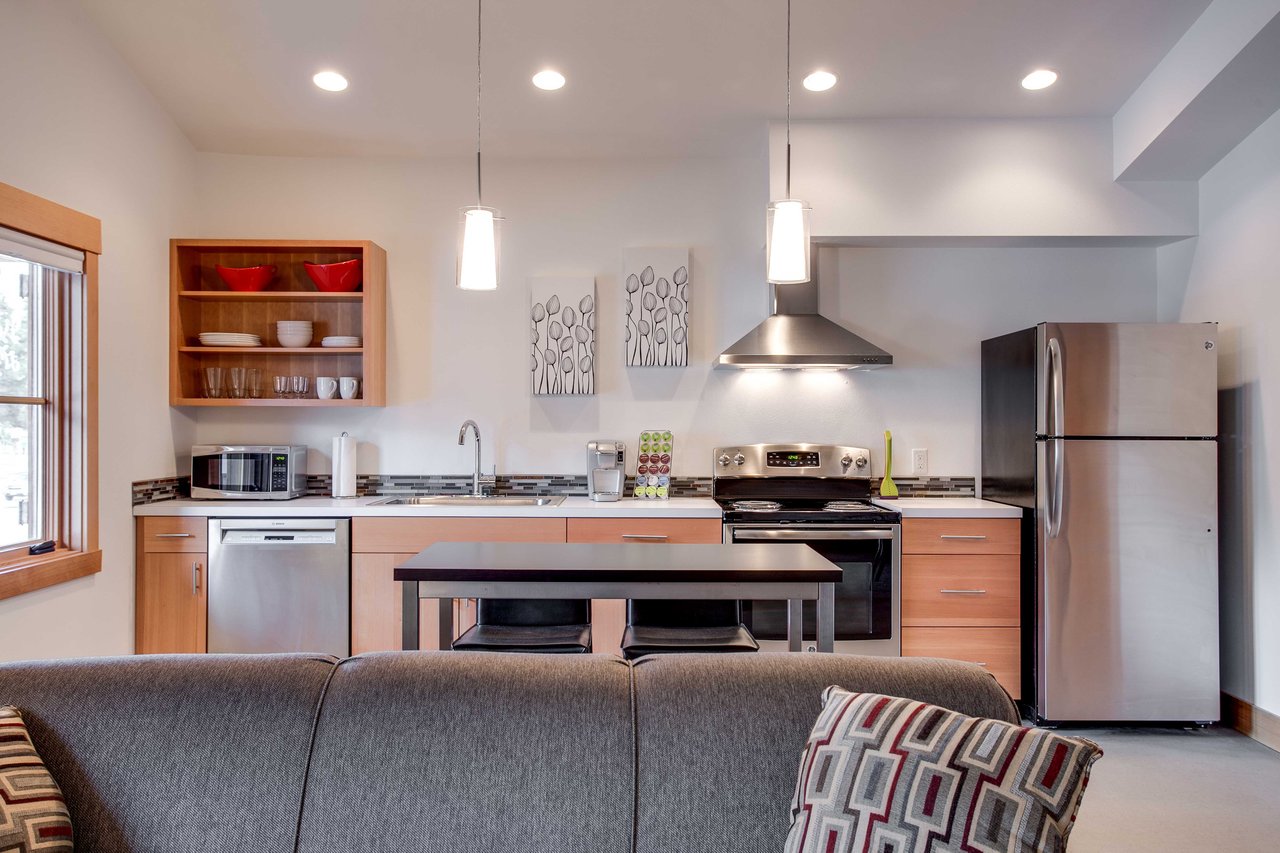 Kitchen with Stainless Steel Appliances and Dining Area