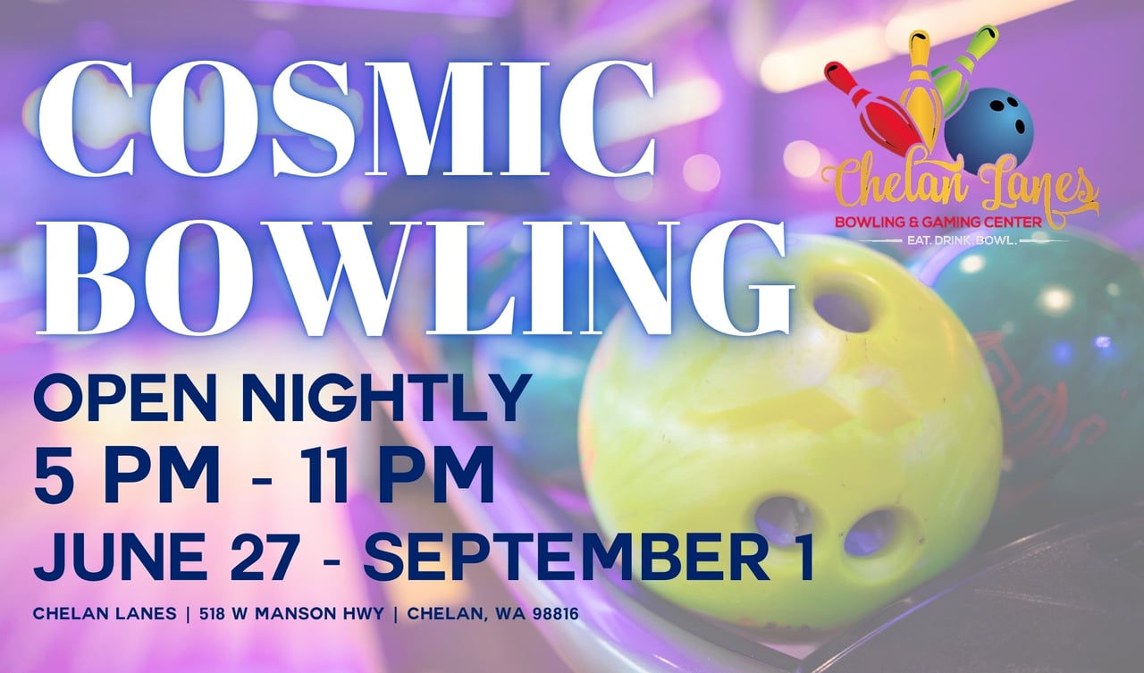 Get your game and dance on with great music! Check the Chelan Valley Bowl website for more details.
