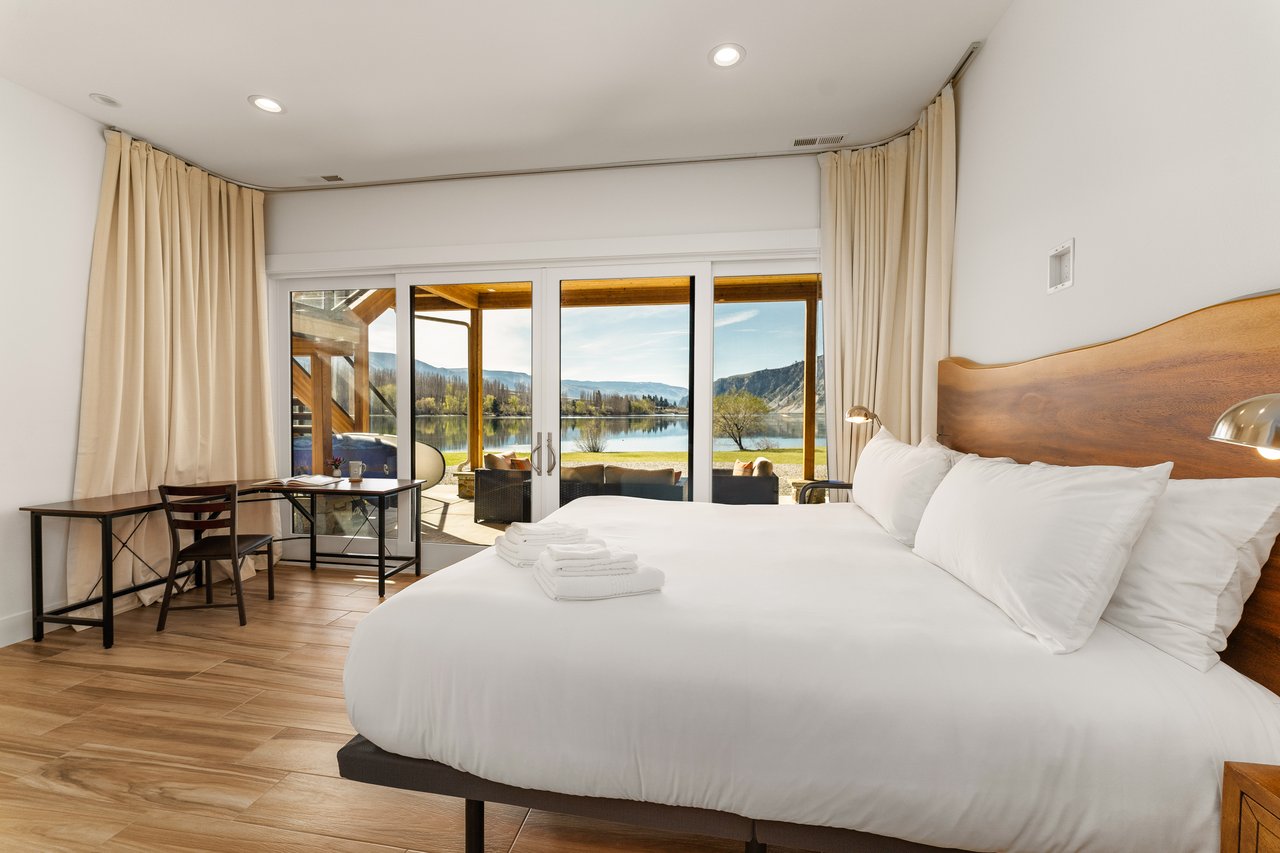 Downstairs - King Bed and Large sliding glass doors to covered patio