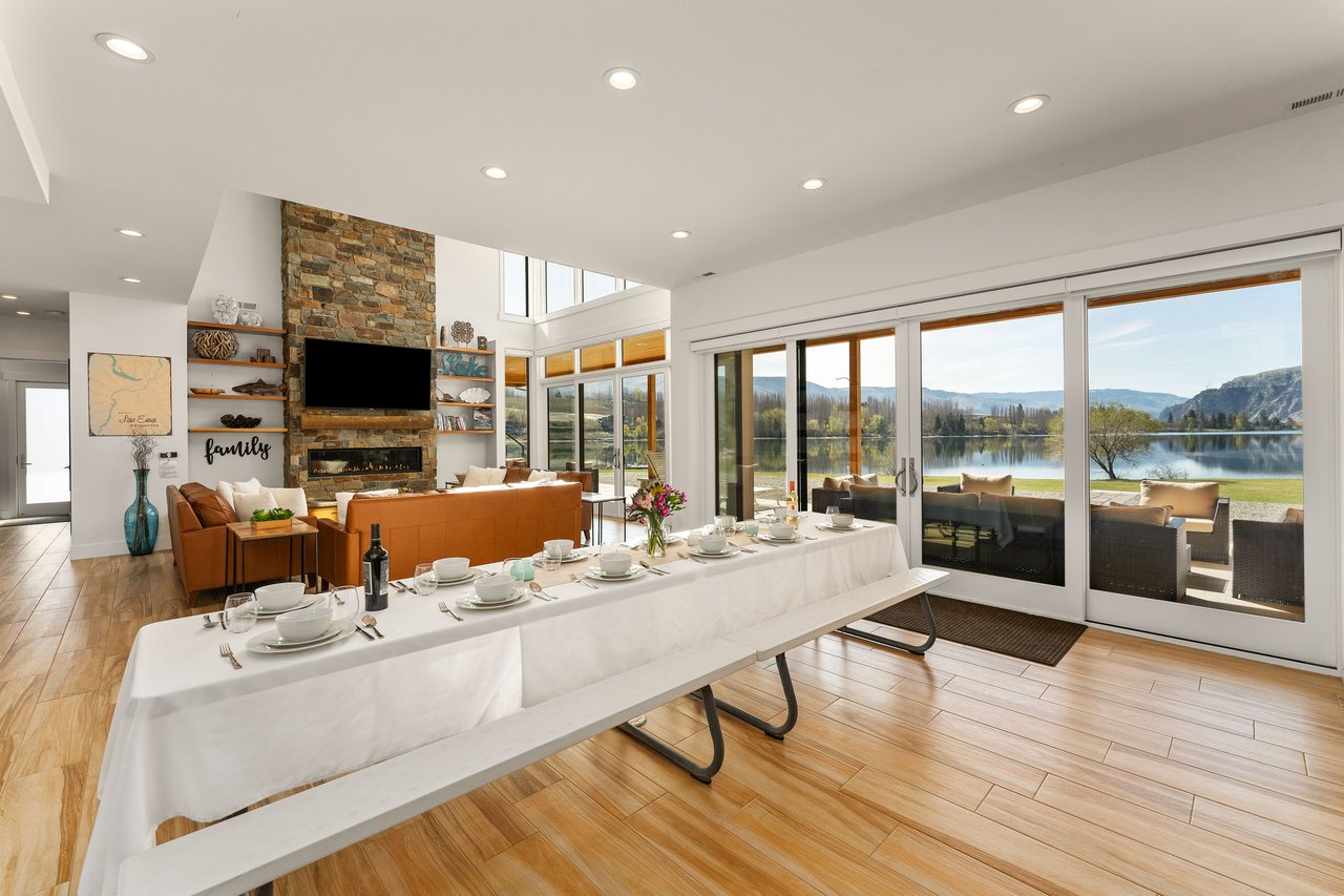 Open Concept Great Room flows from Living to Dining to Kitchen.