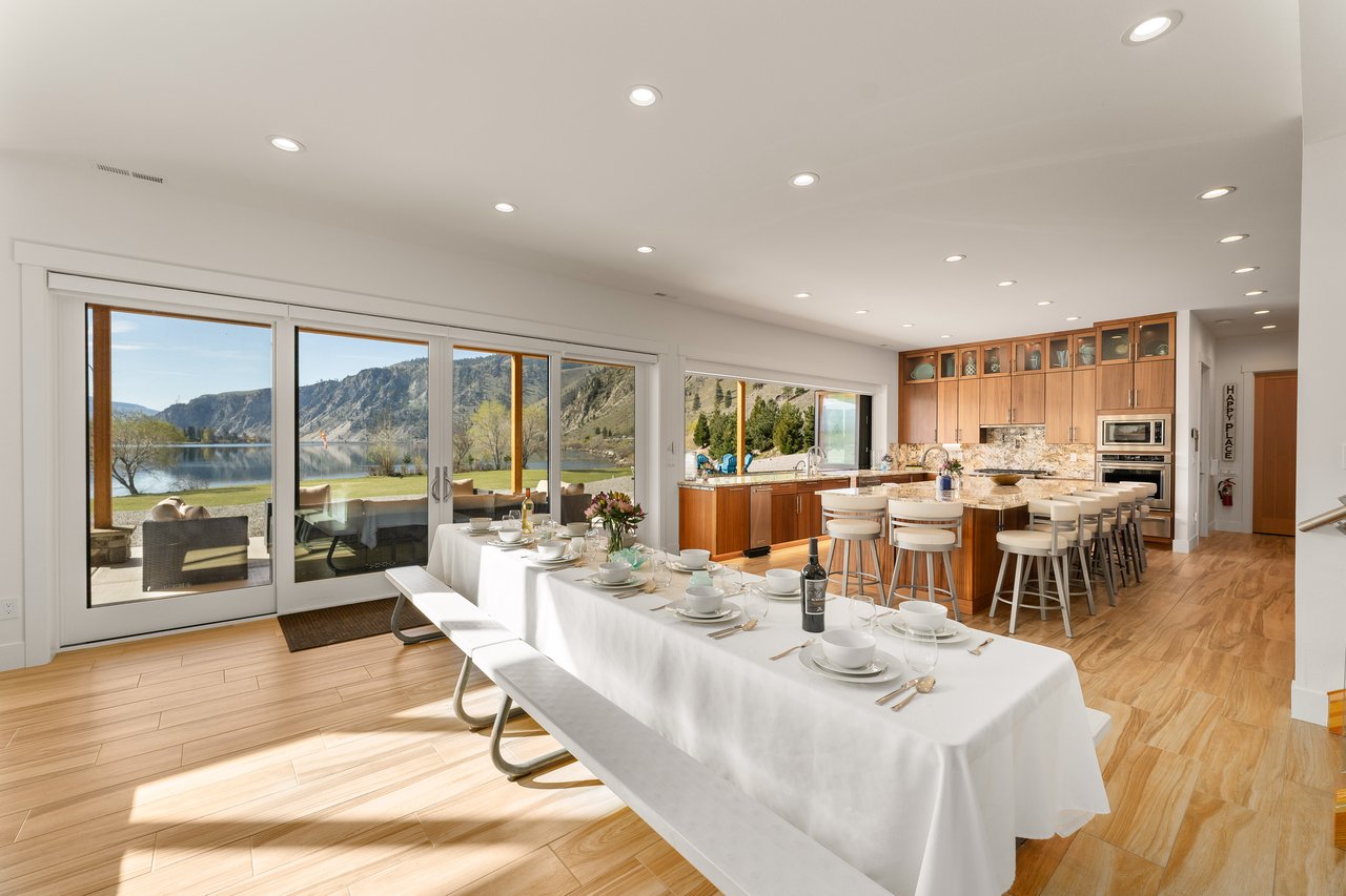 Picnic Style Tables in Dining Area with Seating