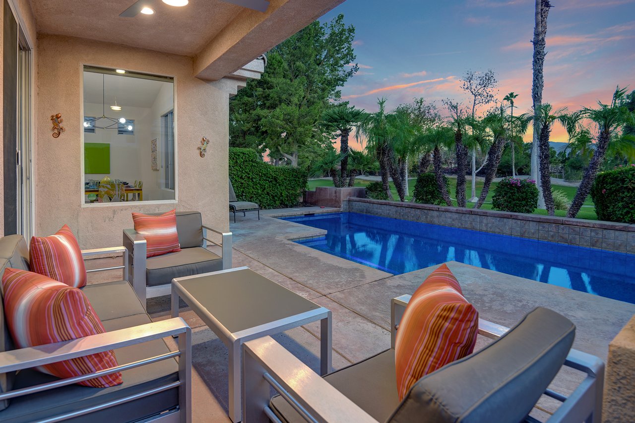 SUNSET OVER OUTDOOR LIVING SPACE