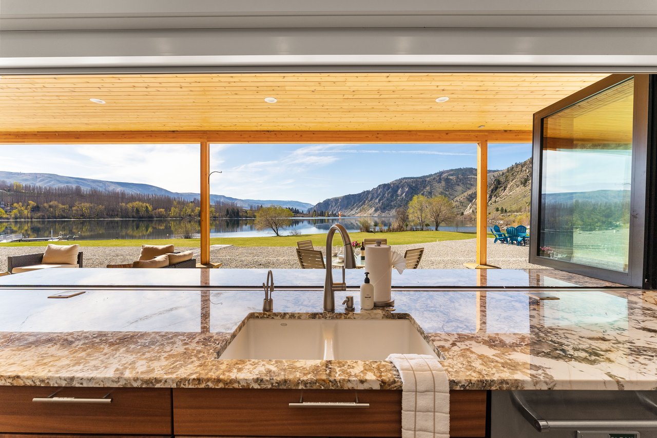 Accordion style windows in the kitchen