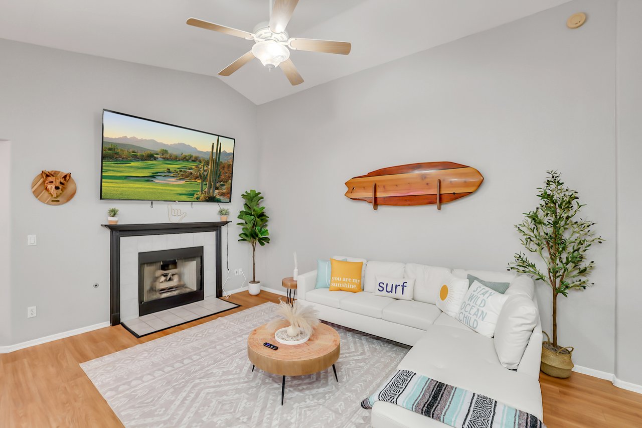 Living Room with 86" TV