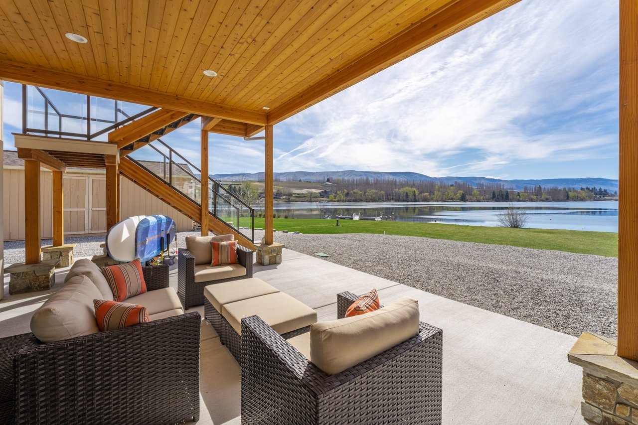 Outdoor Covered Patio with multiple areas to sit & relax