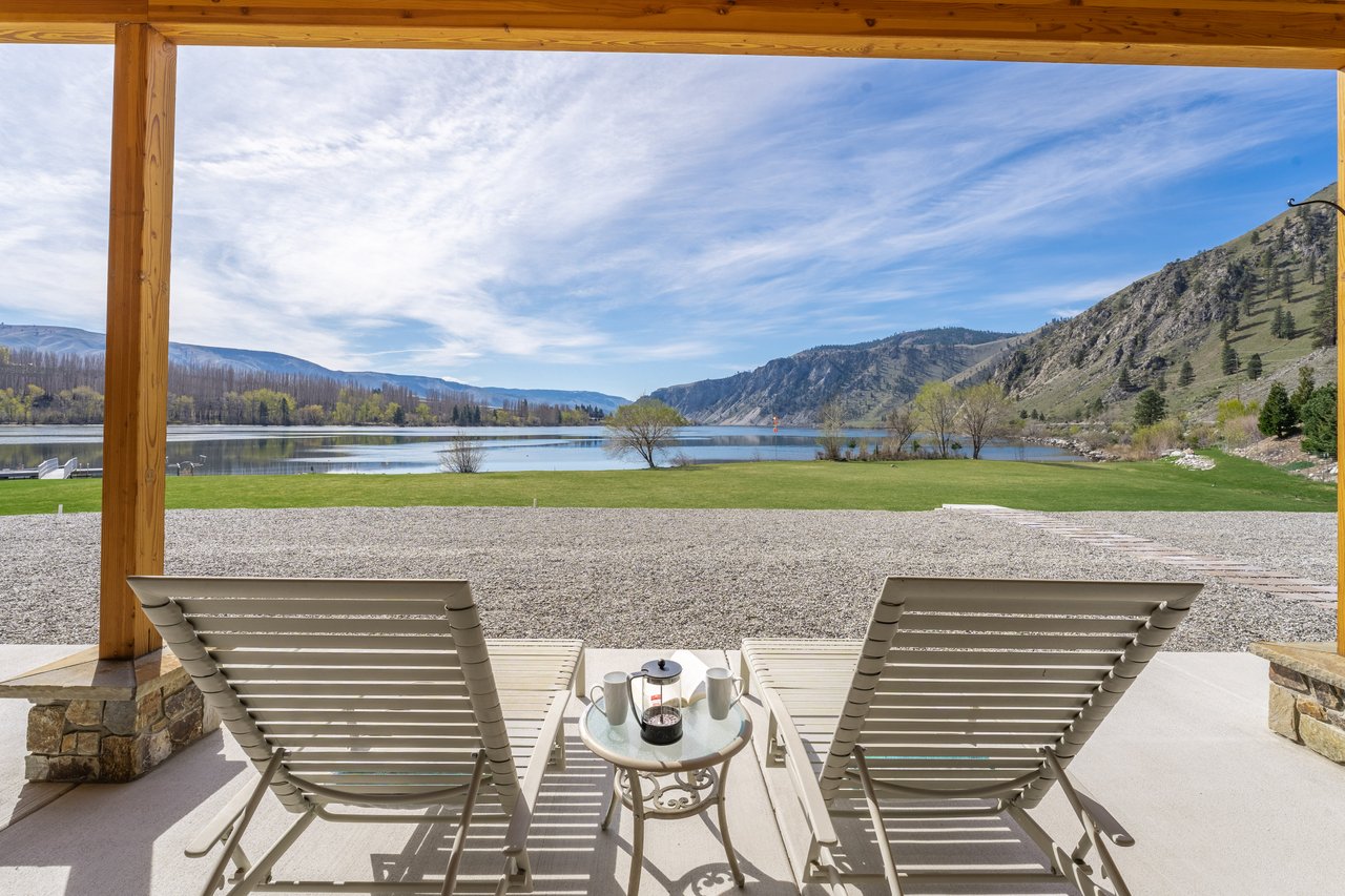 Outdoor Lounge Chairs located on covered patio