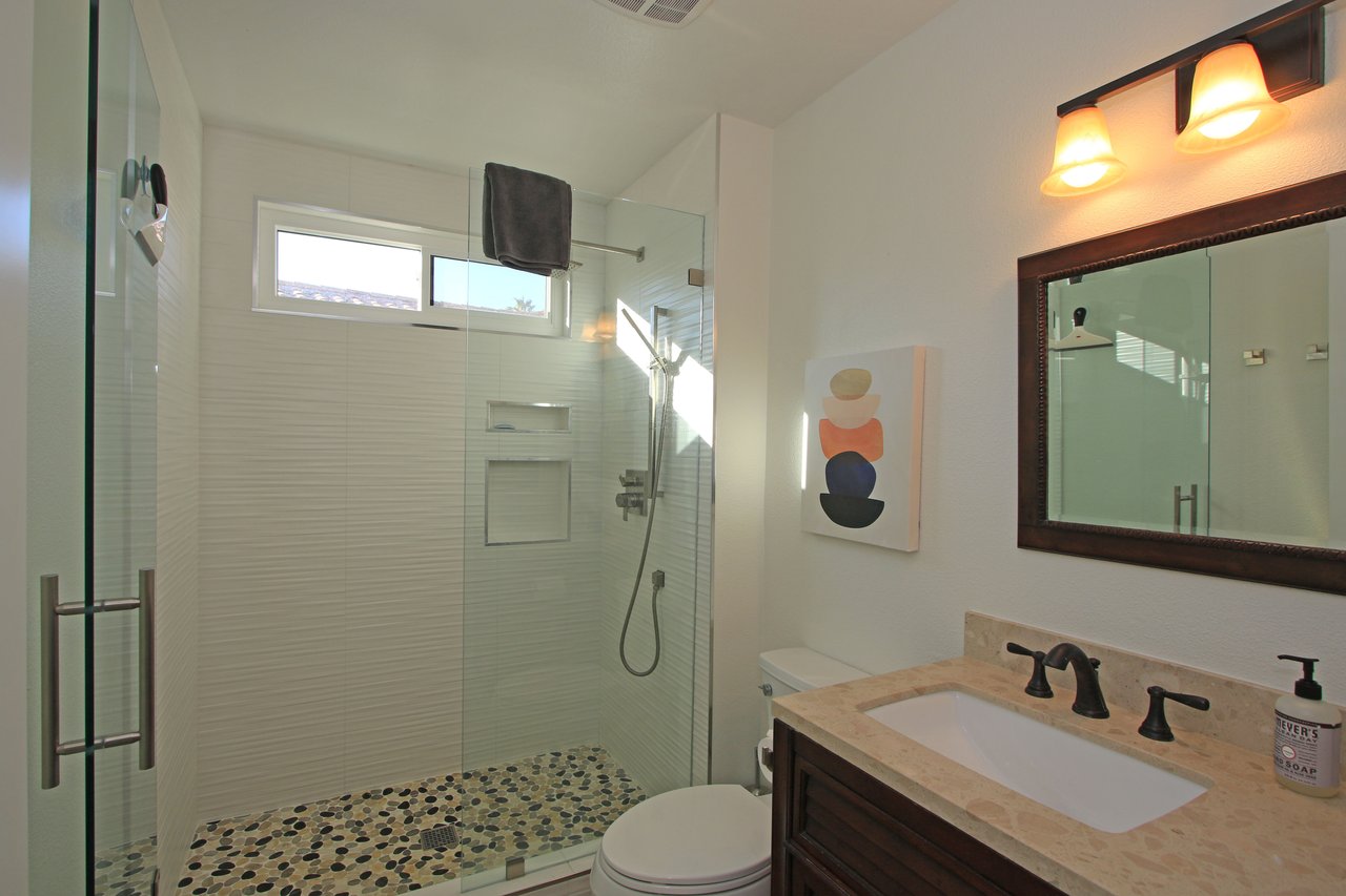 Bathroom with shower unit