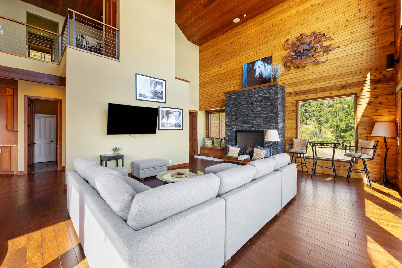 Gas Fireplace and Smart TV in Living Room