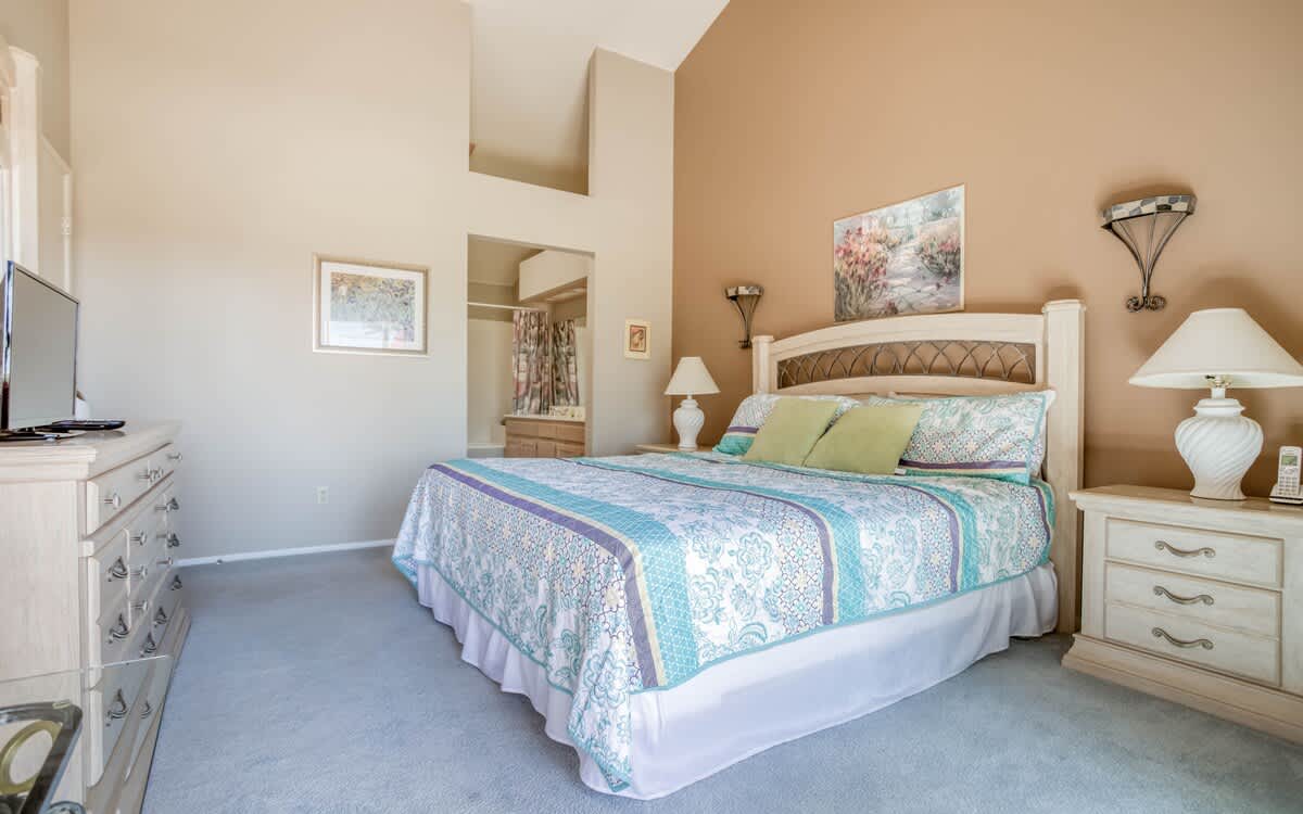 Bedroom with attached bathroom