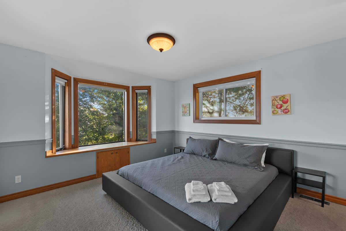 Bedroom with main level deck access