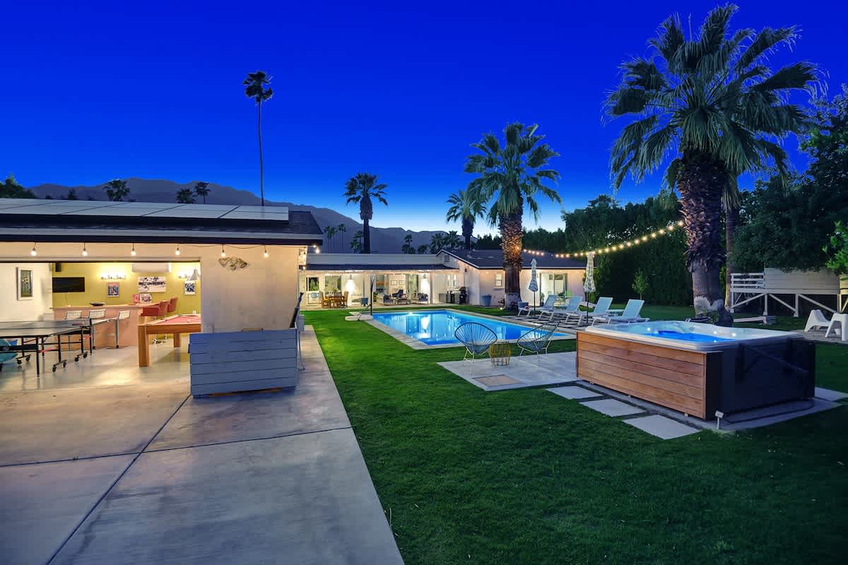 NIGHT GAME ROOM AND BACK OF HOME